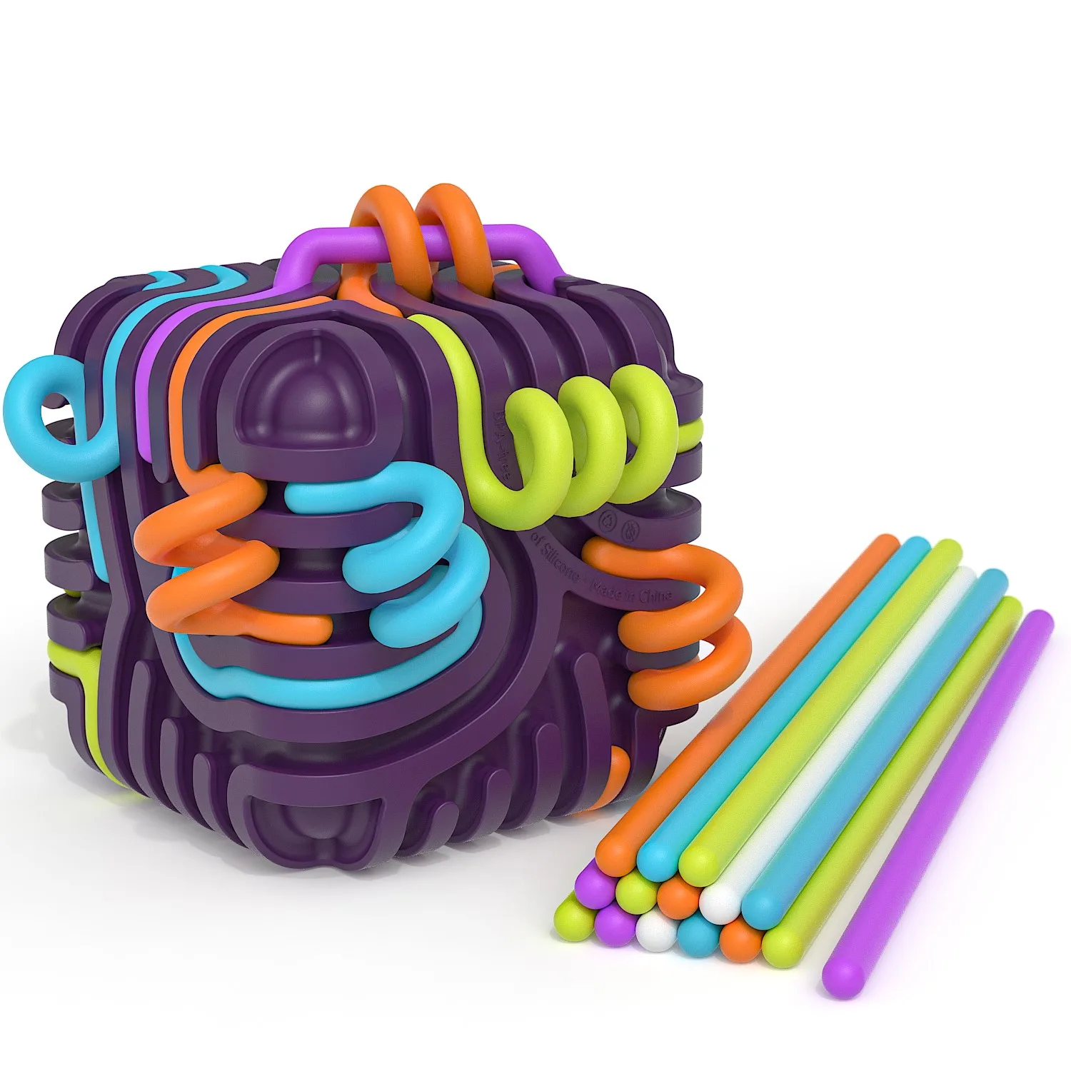 Planche d'activité sensorielle 3D, jouets sensoriels anti-stress pour enfants, tdah, autisme, anti-stress, Cube en Silicone Portable