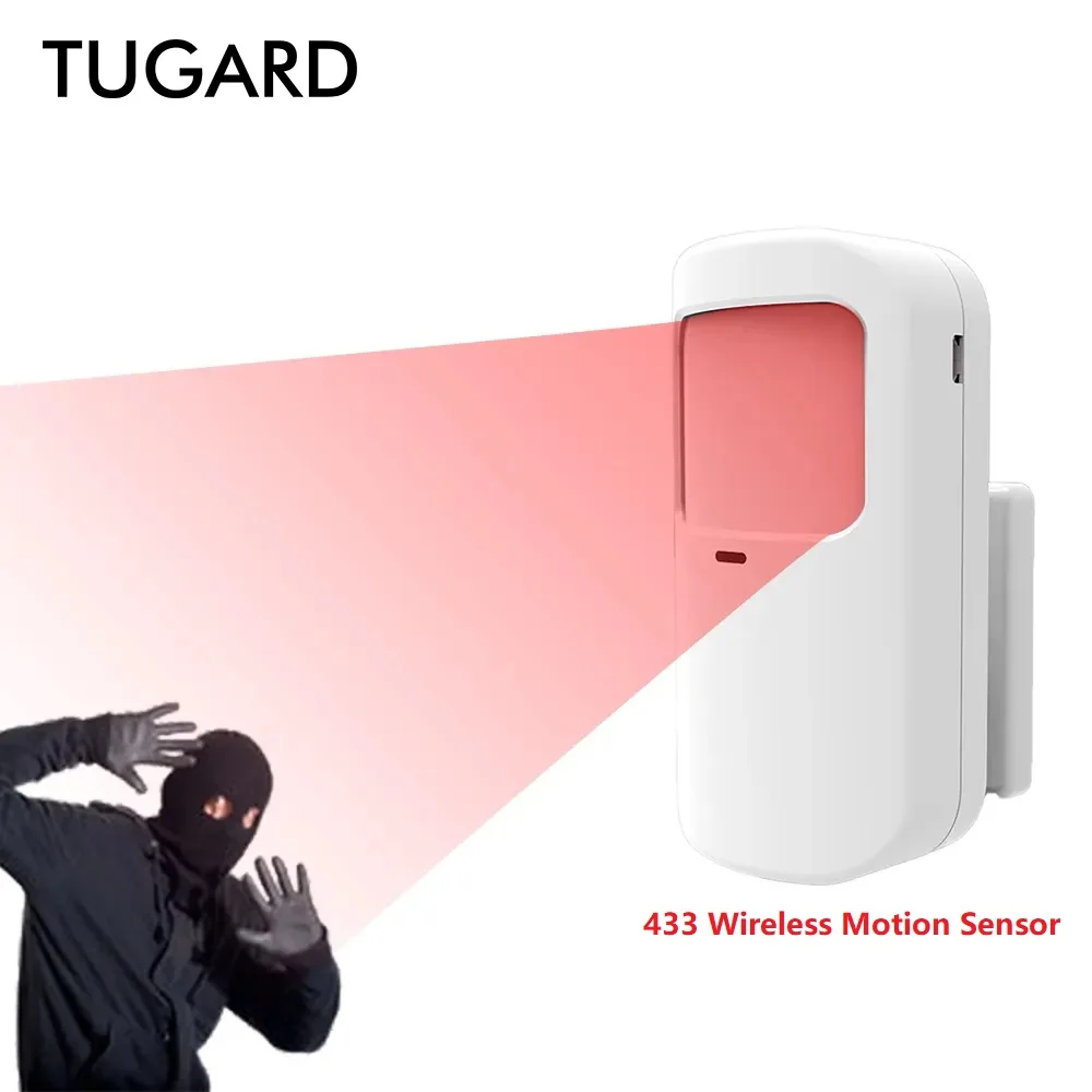 Беспроводной датчик движения TUGARD, 433 МГц, Пассивный инфракрасный датчик «сделай сам» для PG 103 105 106 107 всех систем сигнализации
