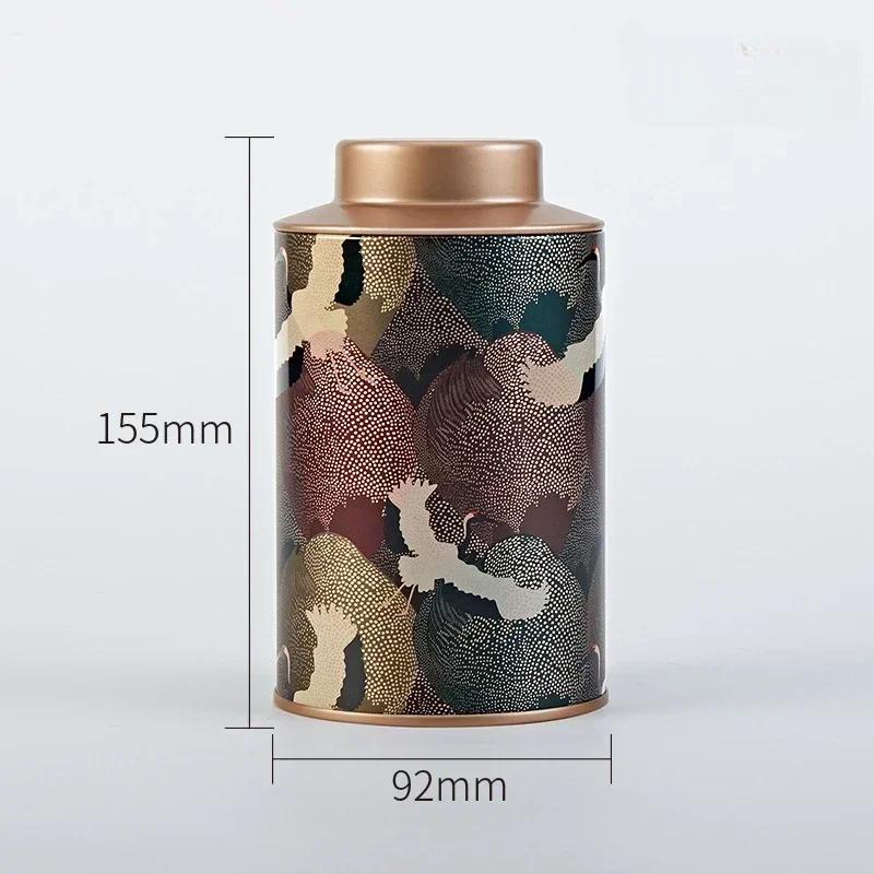 Tea Canister Vintage Chinese Style Old-fashioned Metal Tea Cans with Tin Straps and Lids Candy Storage Small Storage Items Tea Packaging Boxe