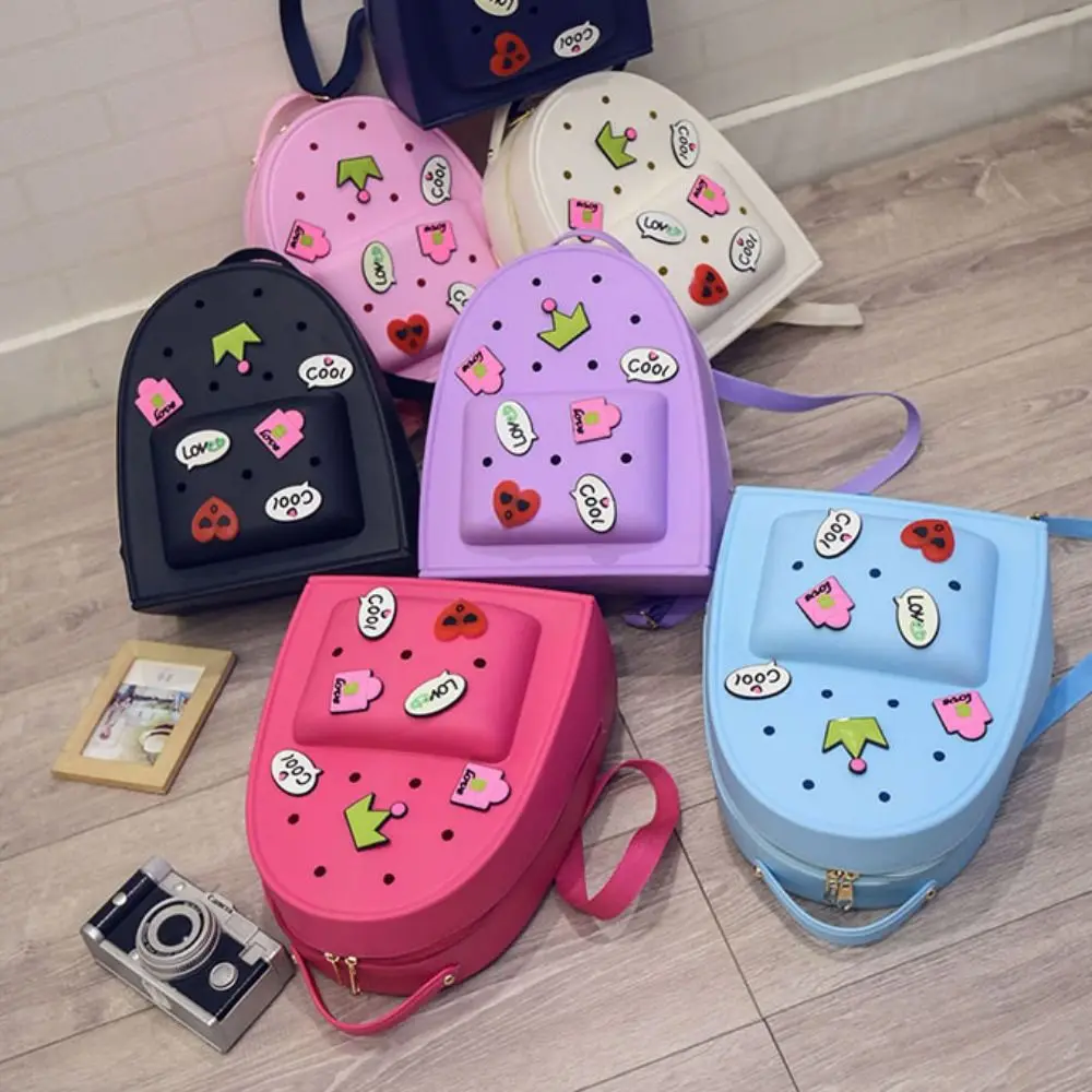 Stationery Adjustable Straps Silicone Backpack Zippered Waterproof Schoolbags Soft Durable Kindergarten Knapsack Girls