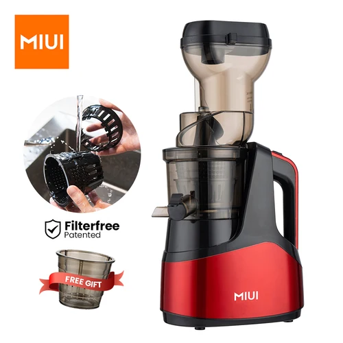 MIUI 슬로우 쥬서 7 단계 스파이럴 콜드 프레스 추출기 특허받은 무 필터 기술, 세척이 간편한 대구경 과일 및 채소 주스 기계 PRO 호스트, 멀티 컬러 옵션 7