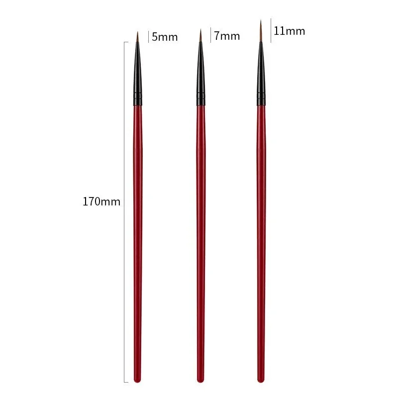 3pcs/set Nail Art Liner Painting Brush Thin Stripe Line Drawing Pen DIY UV Gel Tips French Design Manicure Tool 5/7/11mm 5