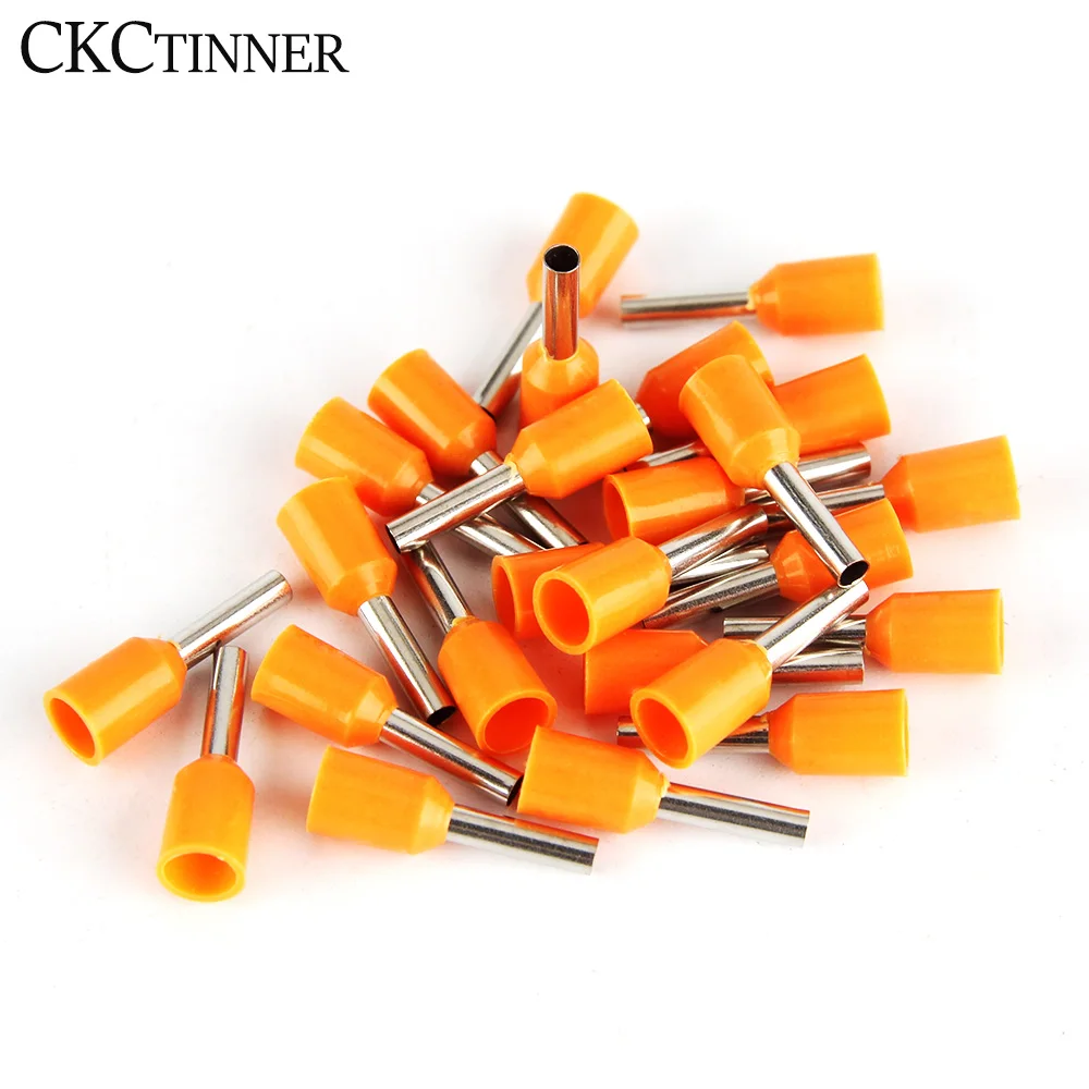 Terminal Connector 100pcs Insulated Ferrules Terminal Block E0508 E1008 E1508 E2508 Cord End Wire Connector Electrical Crimp Terminator Wire For 6mm