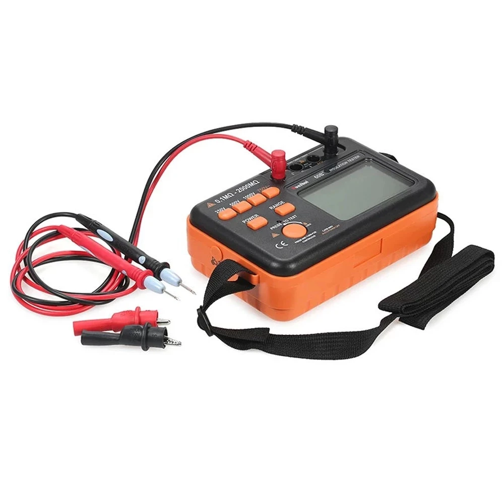 Voltage Tester Resistance Tester RuoShui 60B+ Digital Insulation Resistance Tester 1000V Test DC AC 2000m Ohm High Voltage Short Circuit Input Alarm VC60B