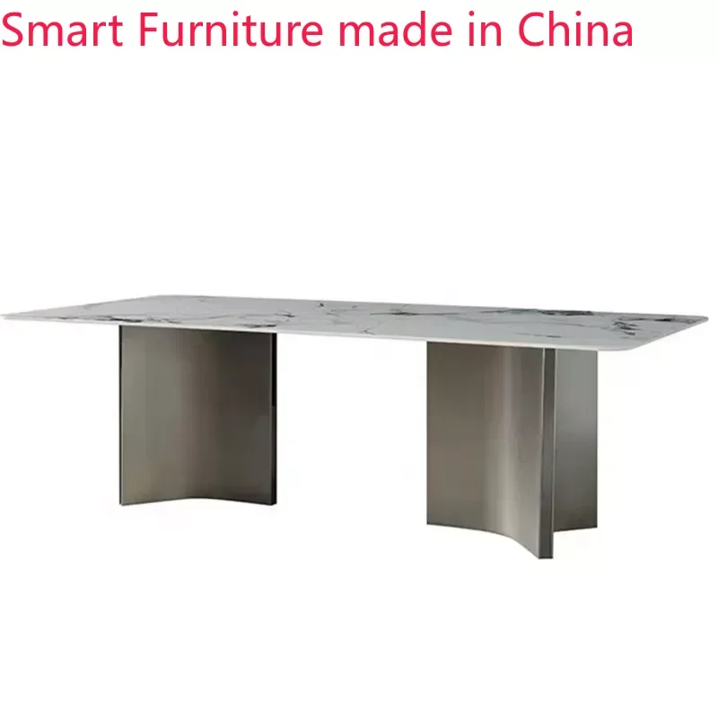 

High-end Italian slate dining table simple modern small household extremely simple rectangular dining table