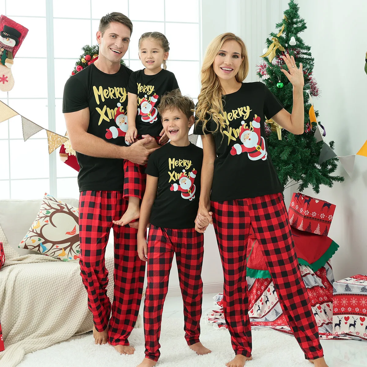 Pyjama Tenu Noel Famille Pyjama De Noël à Carreaux Femme Capsule