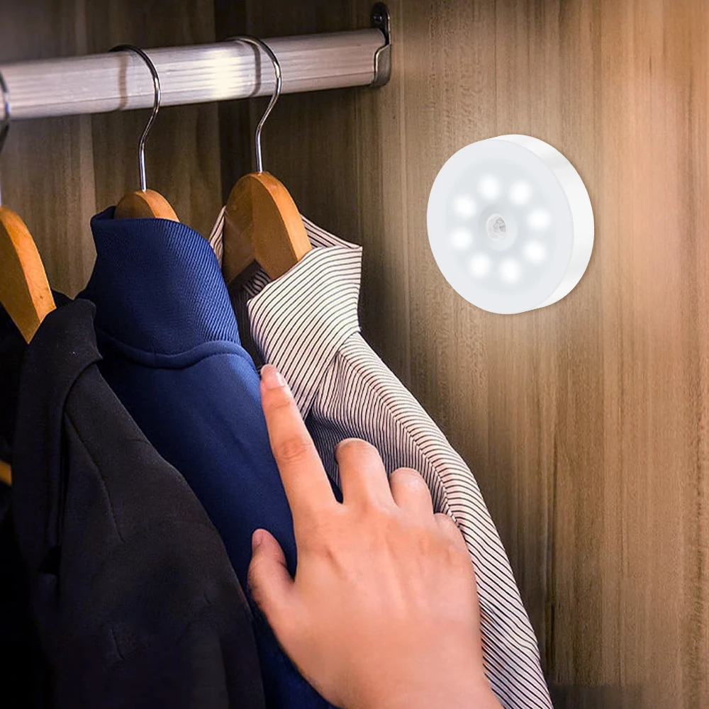 Motion Sensor Light Indoor, USB Rechargeable Night Light, LED Puck Lights for Kitchen, Bedroom, Cabinet, Closet, Stair & Hallway