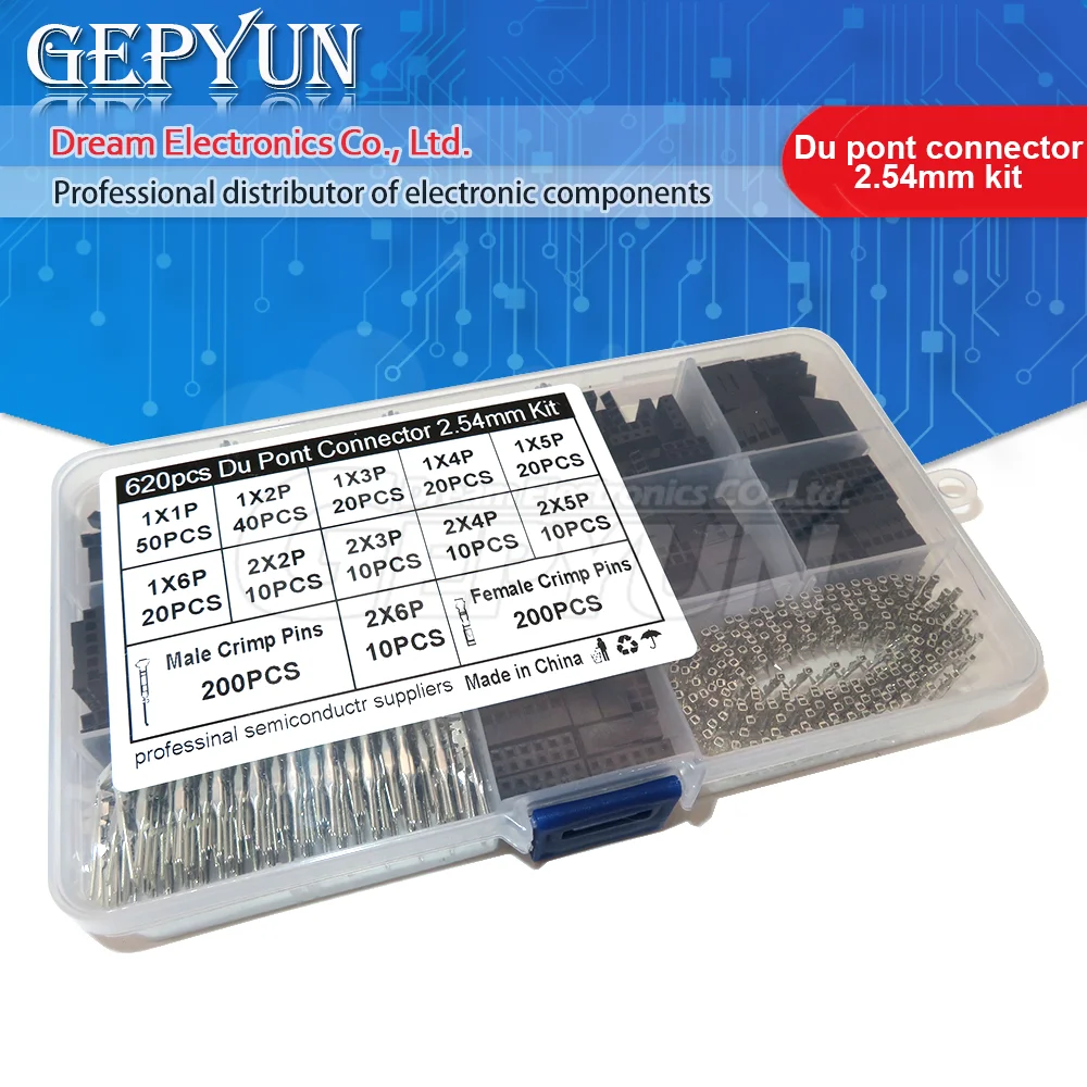 

Соединитель Dupont 620 мм, 2,54 шт., перемычка для кабеля Dupont, штыревой разъем, комплект обжимных контактов «папа» + «мама», контактный разъем