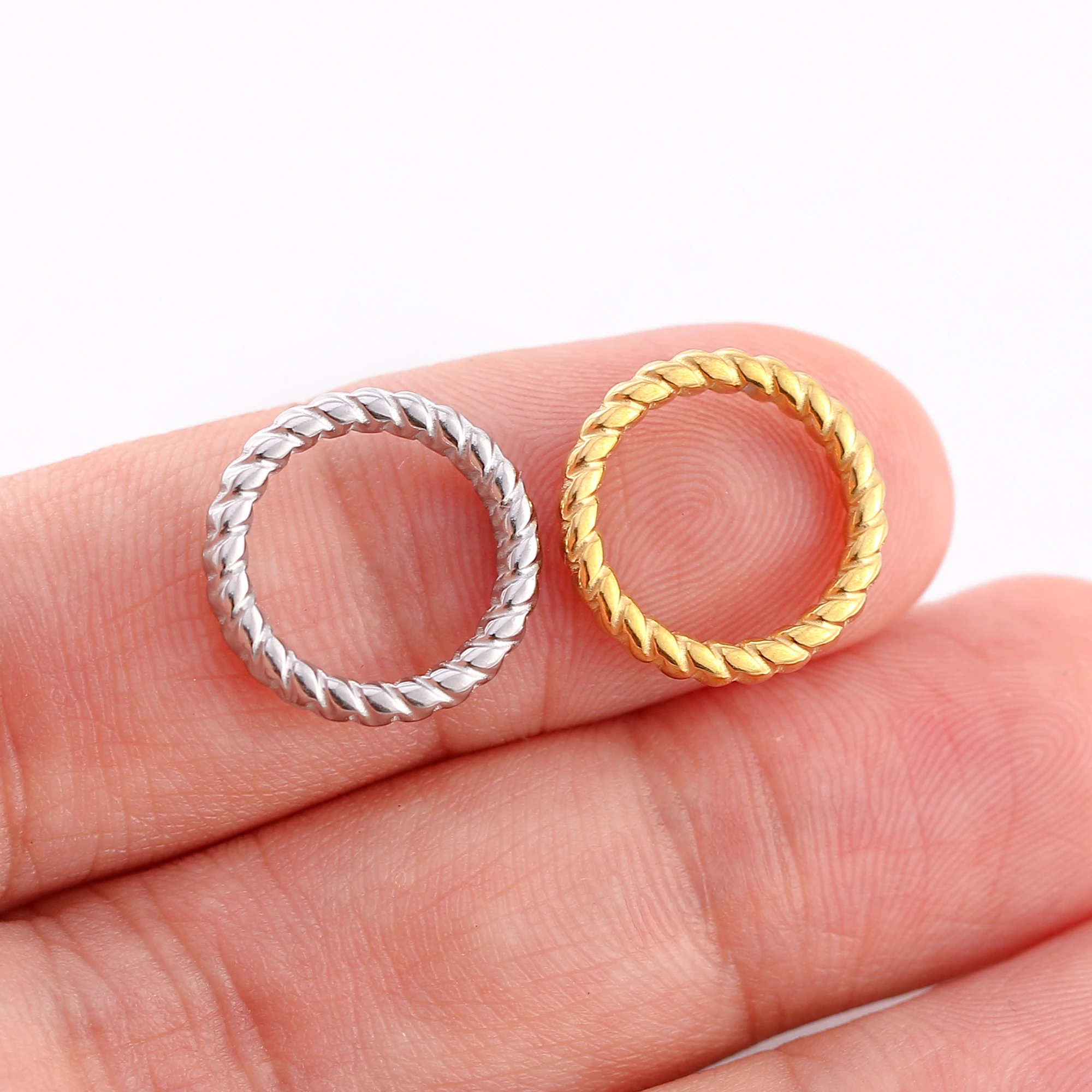 3 Teile/los Twist Oval/Runde/Herzen Charms Edelstahl Geometrische Anschlüsse Anhänger Diy Ohrringe Halskette Machen Zubehör – Detail 10