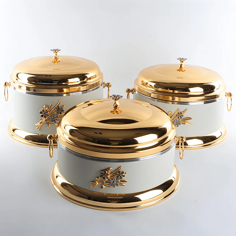 Deluxe-Kochgeschirr-Set Hot Pot Buffet-Set Hot Pot Deluxe Hot Pot Food Heater 3-teiliges Set
