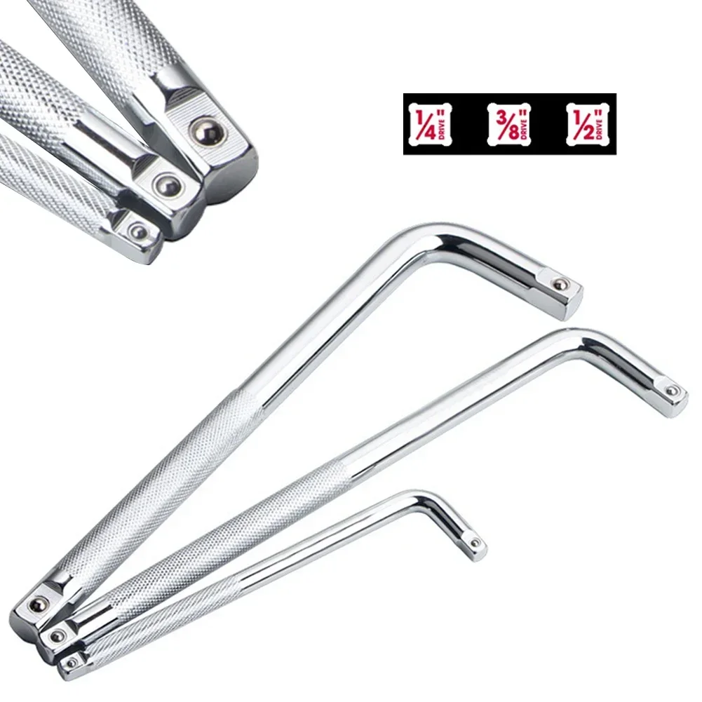 1pc Extension L-Type Shaped Double End NonSlip Socket Bent Bar 1/2 1/4 3/8 Wrench Bent Bar L-Handle Sockets Wrench Hand Tool