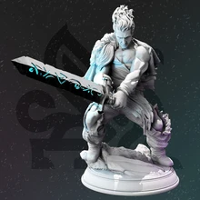 

1/24 75mm 1/18 100mm Resin Model Holding Sword Warrior Figure Sculpture Unpainted No Color RW-656