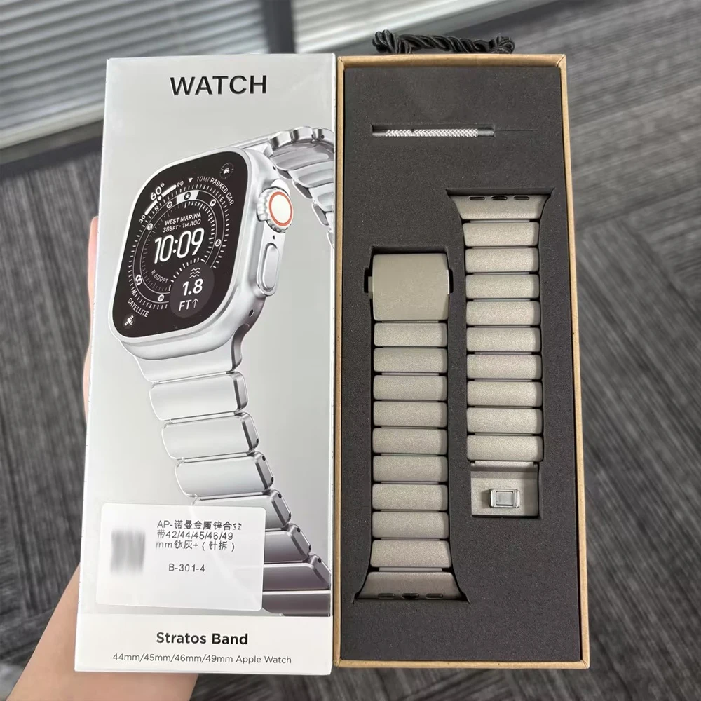 Magnetic Zinc Alloy & Silicone Watch Strap