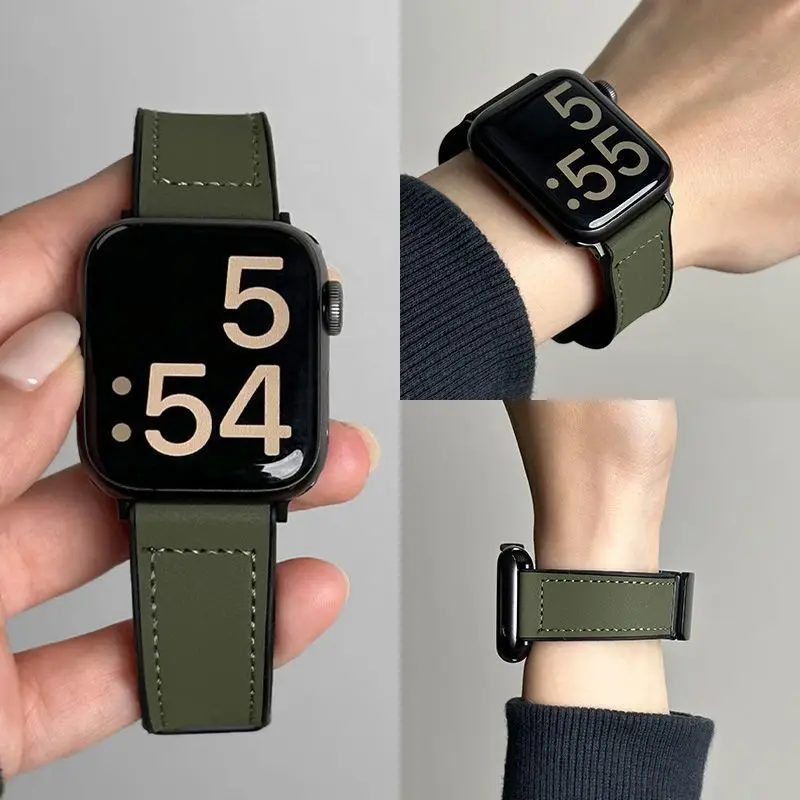 Premium Leather Magnetic Watch Strap - Timeless Elegance