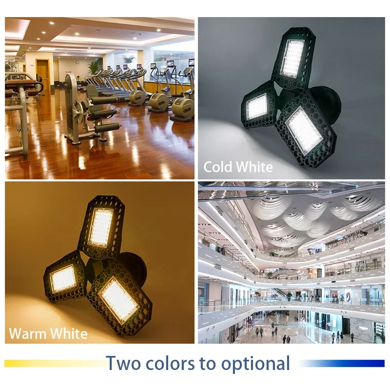 LED Work Light Garage Lights Garage Light E27 Light 40W 60W 80W Deformation Adjustable Angle AC85-265V Industrial LED Garage for Workshop