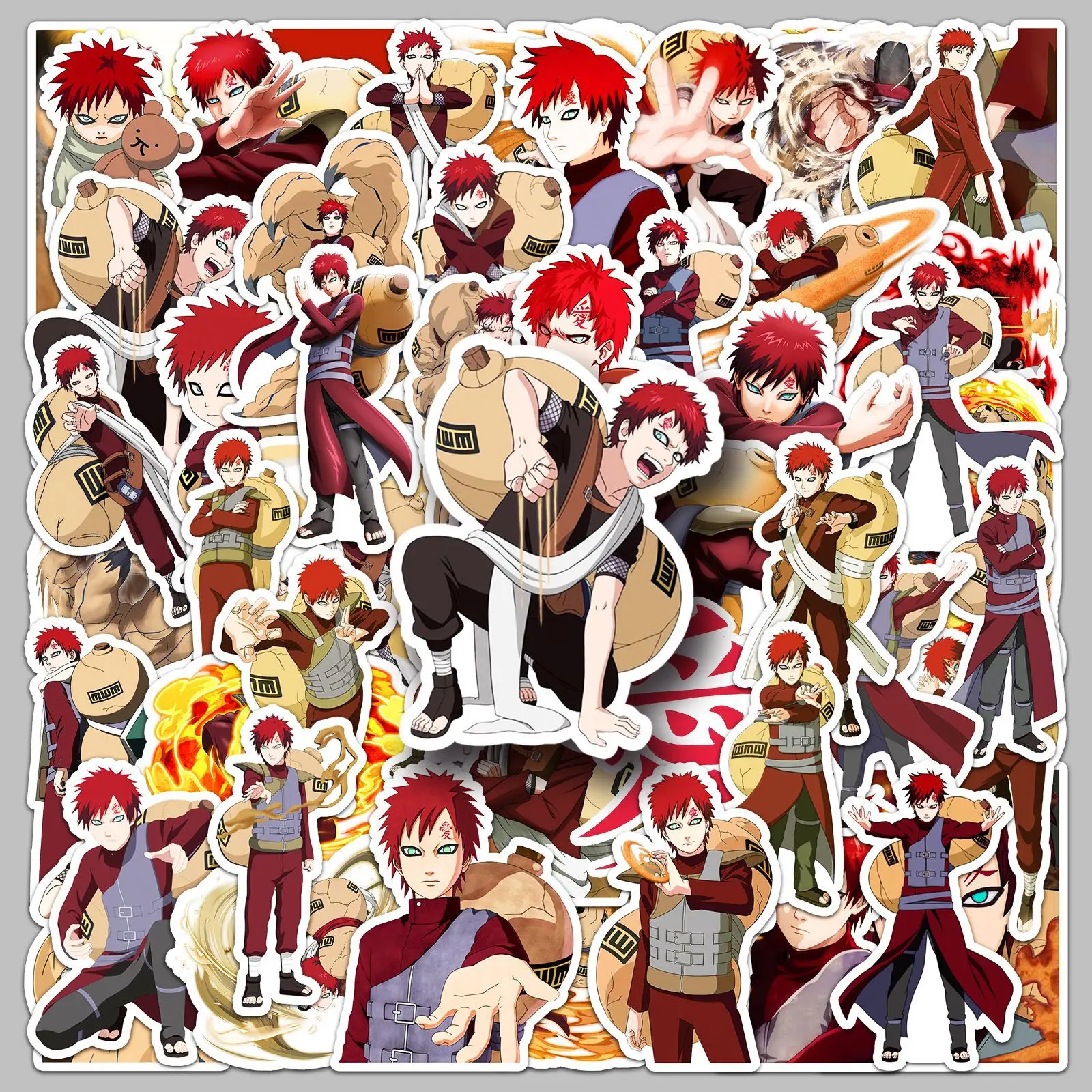 50pcs Naruto Anime Gaara Decorative Waterproof Stickers