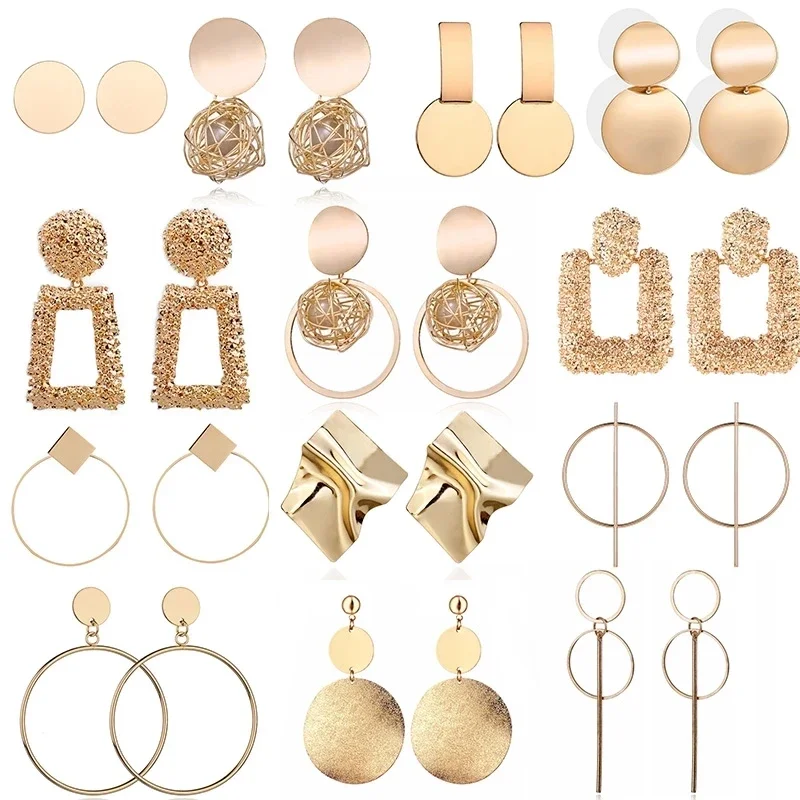 Fashion Vintage Earrings For Women Gold Metal clip on Earrings Trendy Earings Jewelry Accessories ear clip earrings clip earrings ear clip ear accessories