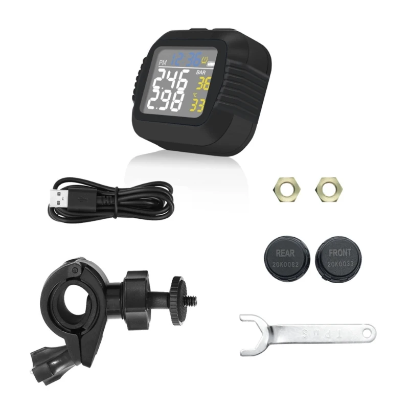 

TPMS сигнализация температуры шины мотоцикла USB зарядка ЖК-дисплей