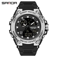 SANDA 739 Date Military Sports Watches Waterproof Electronic Wristwatch Mens Clock Orologio da uomo Style Men Digital Watch 1