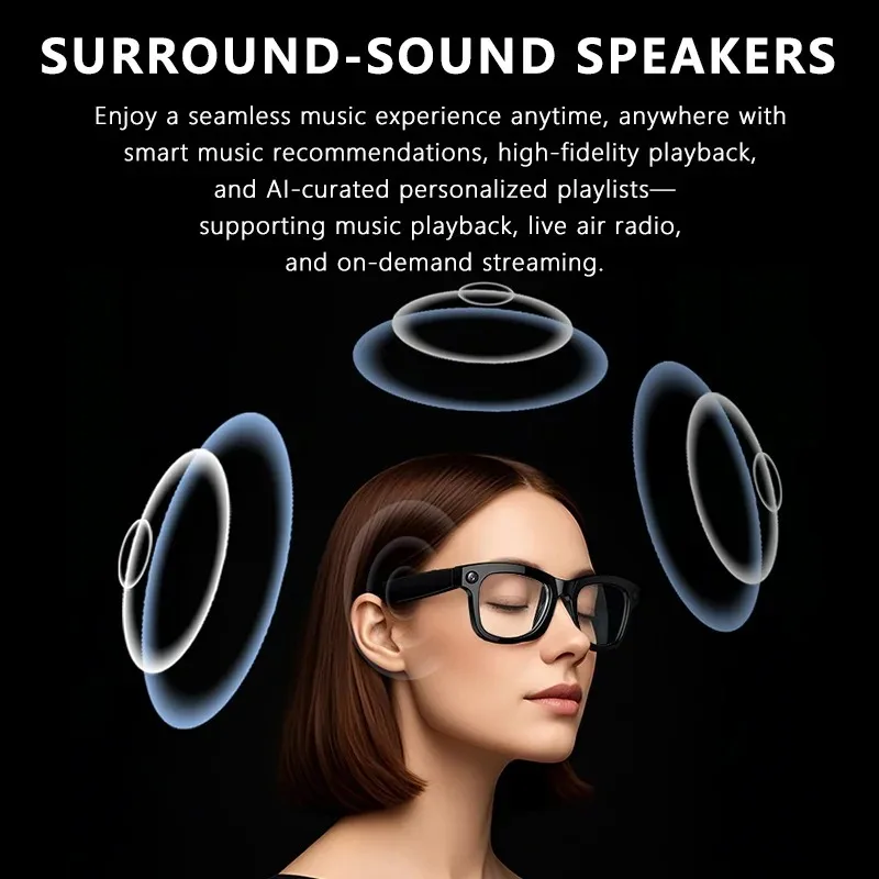 AI Smart Glasses 1080P HD Camera For Real-Time Translation Hands-Free Video Recorder For Travel Sports Outdoor Use M01 Pro Model