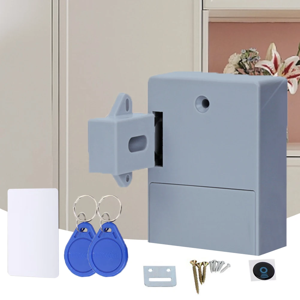 RFID Electronic Cabinet Lock Electronic Lock with 2 Key Electronic Cabinet Lock Smart Sensor for Cabinets Hidden DIY Lock