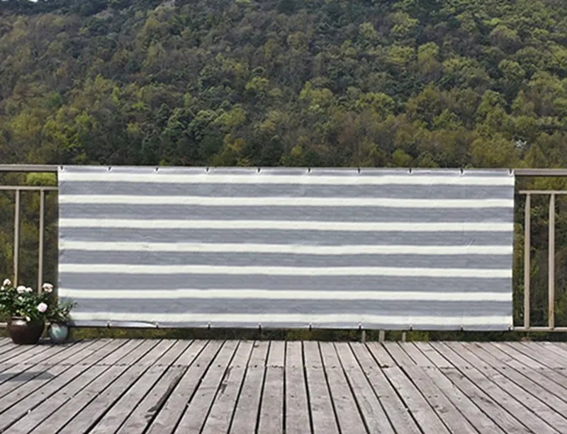 Grau Weiß Streifen Sonnenschirm Net Terrasse Balkon Privatsphäre Zaun Bildschirm Garten Gehäuse Mesh Garagen Pergolen Anti-Uv Sun Shelter – Detail 14