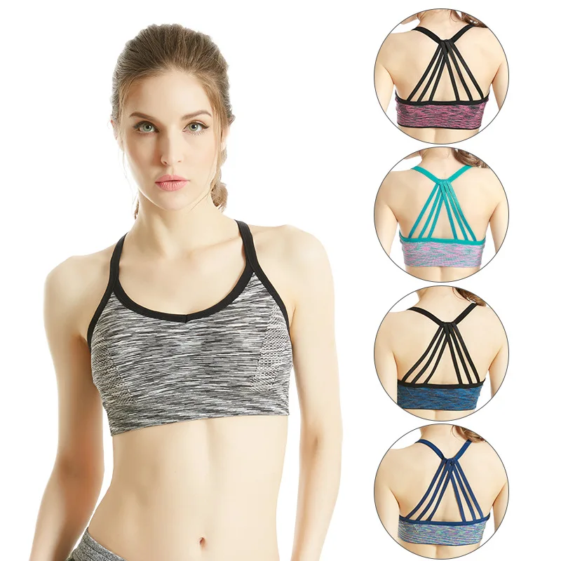 

Sports Bra Women Push Up Seamless Multiple Straps Jogging Crop Top Female Tops Fitness Yoga Shockproof Vest Sport Bras for Women