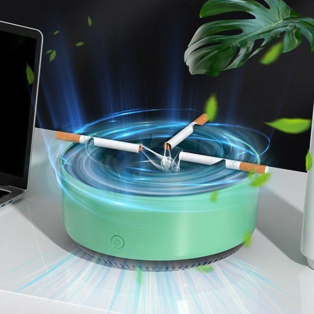 Smart Ashtray Air Purifier Remove Secondhand Smoke Tobacco Odor Auto Flame Retardant Cigarette Holder Box