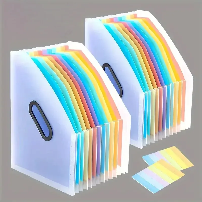 1pc Vertical Portable Folder Expandable Organ Bag Multi-layer Student Specific Paper Organizer Office Files Available storage bag,storage box,file folder organizer