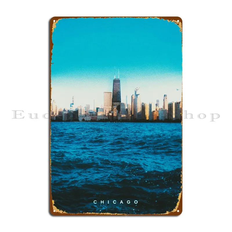 

Металлический рекламный постер Чикаго, покраска, дизайн кинотеатра, индивидуальный дизайн, пещера, жестяной знак, постер