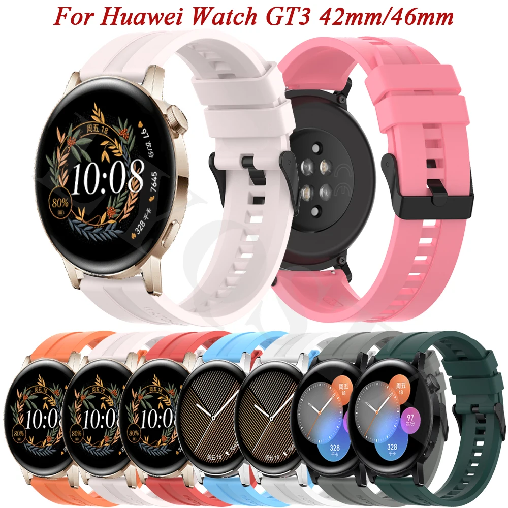 

Ремешок силиконовый для Huawei Watch GT 3 42 мм 46 мм, браслет для GT Runner GT2 3 Pro Magic 2 42/46 мм, 20 22 мм