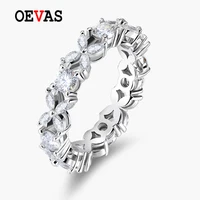 OEVAS Full Real Moissanite Sparking Anniversary Bridal Rings 100% 925 Sterling Silver Fine Jewelry Wedding Party Gift For Women 1