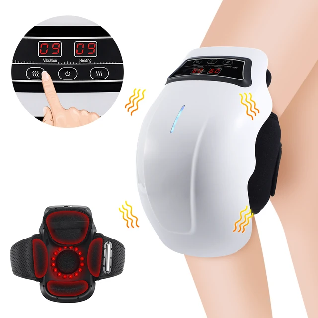 Electric Knee Massage Pad 3 Levels Wireless 3D Airbag Hot Compress Vibration Massager with Red Light Knee Massage Health Care 1