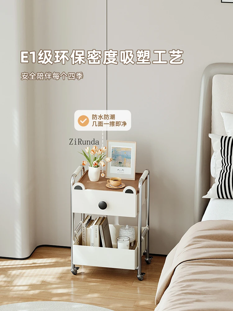 *Bedside Table Integrated Floor Lamp Light Luxury High-end Children's Bedroom Small Mobile Shelf
