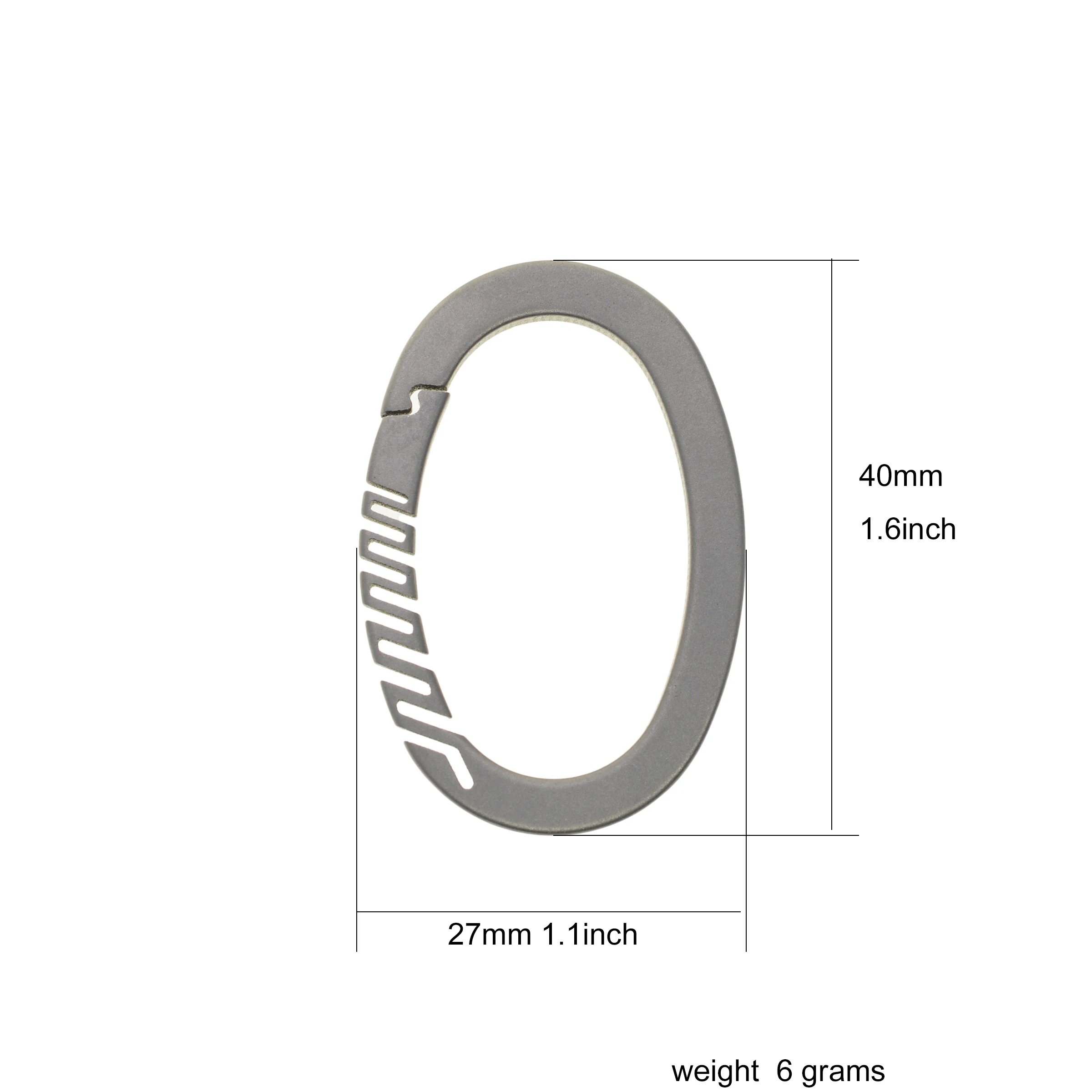 독특한 간단한 가벼운 무게 티타늄 타원형 스냅 스프링 셀프 잠금 Carabiner 열쇠 고리 걸쇠 열쇠 고리 FOB EDC 하우스 온난화 선물
