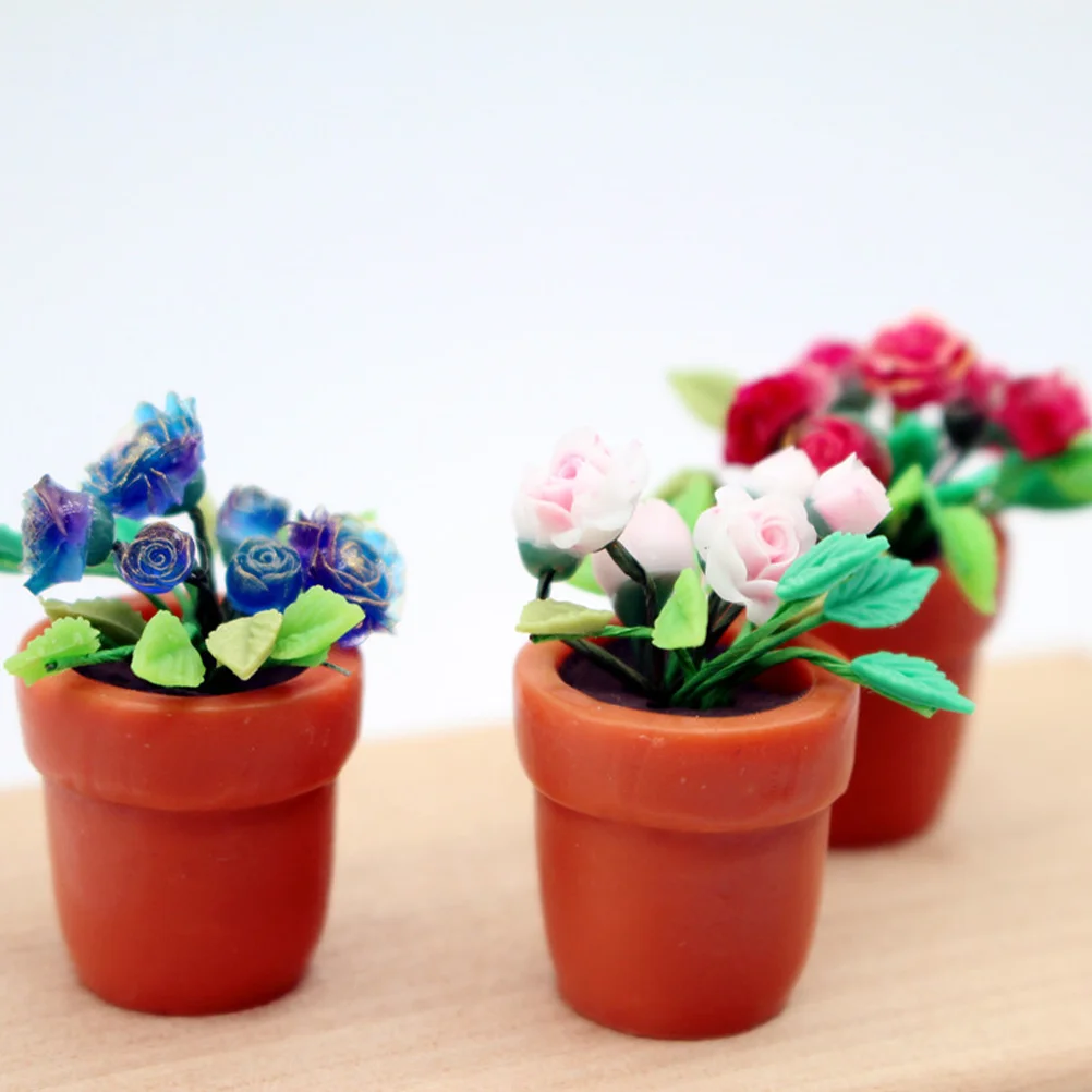 

3 Pcs Micro Landscape Potted Plants Miniature House Decoration Bonsai Prop
