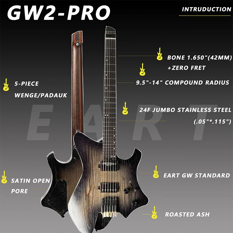 EART Guitars GW2-PRO モダンヘッドレスギター - AliExpress