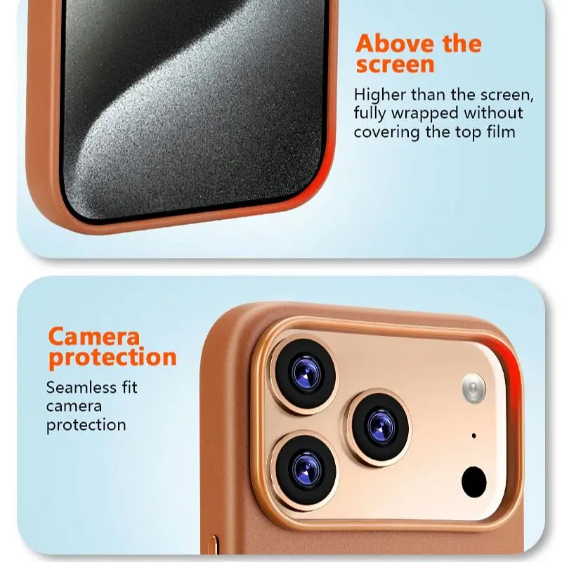 Premium Magnetic Leather Case with MagSafe Compatibility - Sleek and Durable Protection