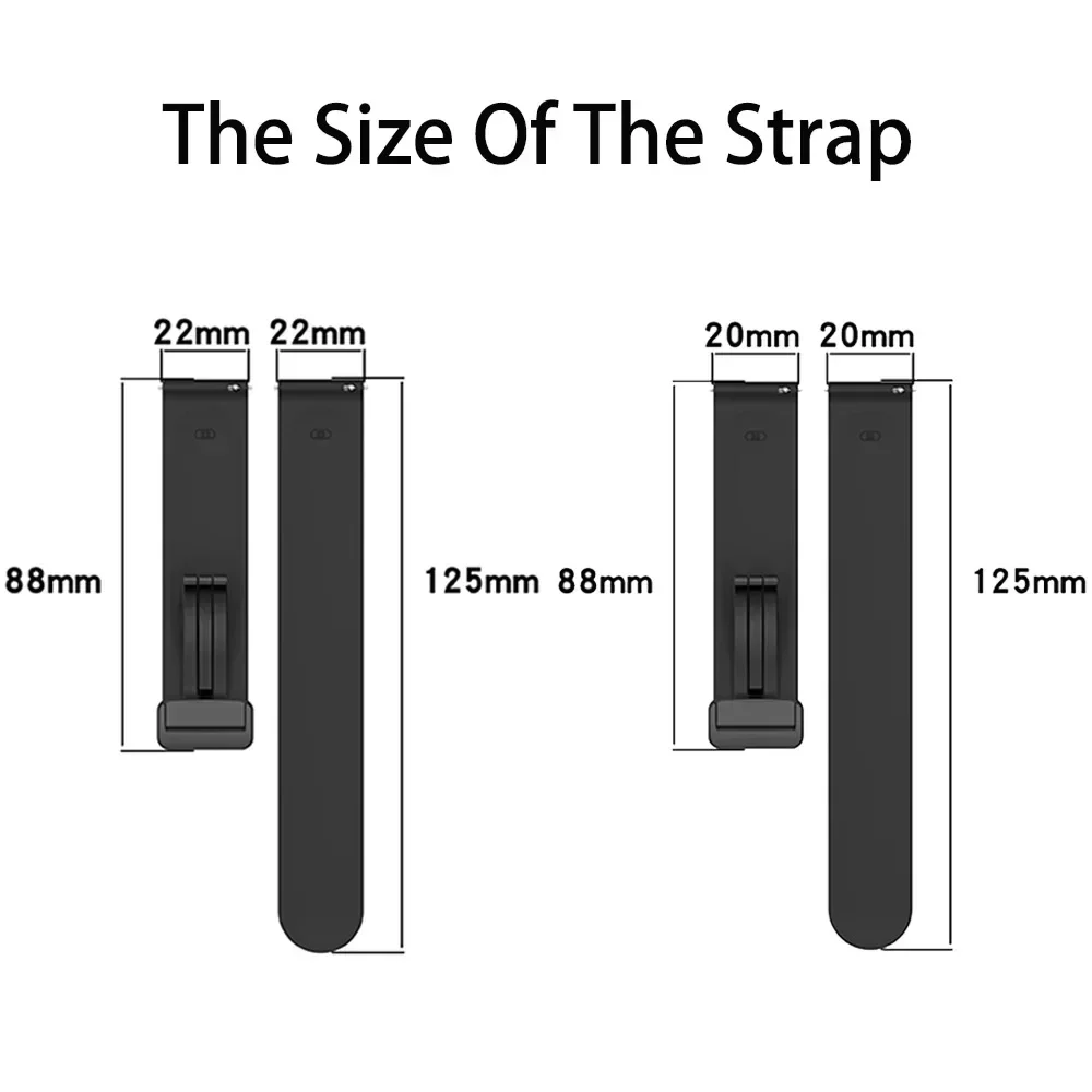 Magnetic Silicone Watch Strap, 20mm/22mm - Universal Fit