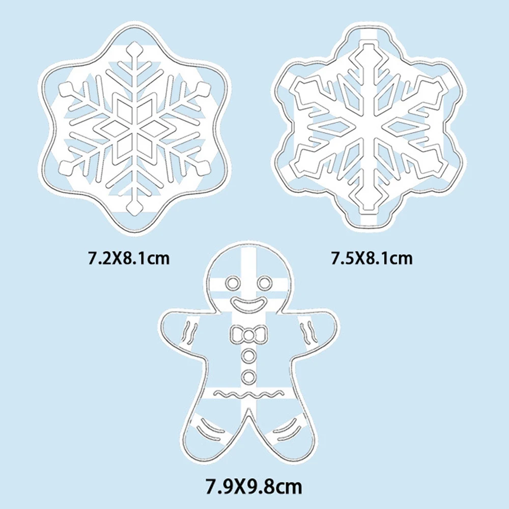 Christmas Gingerbread Cookie Cutters Snowflake Santa Plastic Cookie Mold Biscuit Stamp Kid Baking Supplies Christmas Decorations
