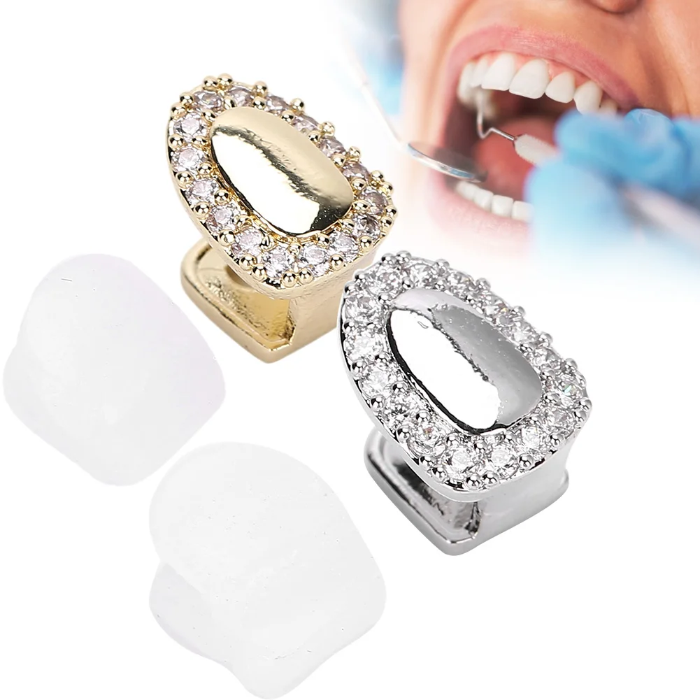 Hip Hop Teeth Decoration Single Tooth Bling Teeth Accessory Decoration for Halloween Party Hip Hop Show Single Tooth Decoration