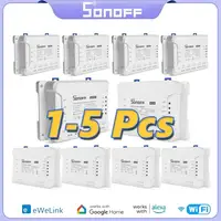 1-5PCS SONOFF 4CH R3/ 4CH PRO R3 4 Gang WiFi Smart Switch Module eWeLink APP Interlock Inching Control Via Alexa Google Home 1