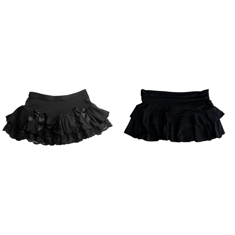 Y2K Skirt Spicy Girls Solid color Rock Goth Hip Hop Mini Skirt Streetwear High street Casual Classic Minimalist Low Rise Skirts 1