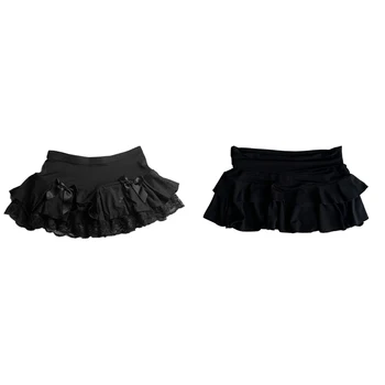 Y2K Skirt Spicy Girls Solid color Rock Goth Hip Hop Mini Skirt Streetwear High street Casual Classic Minimalist Low Rise Skirts 1