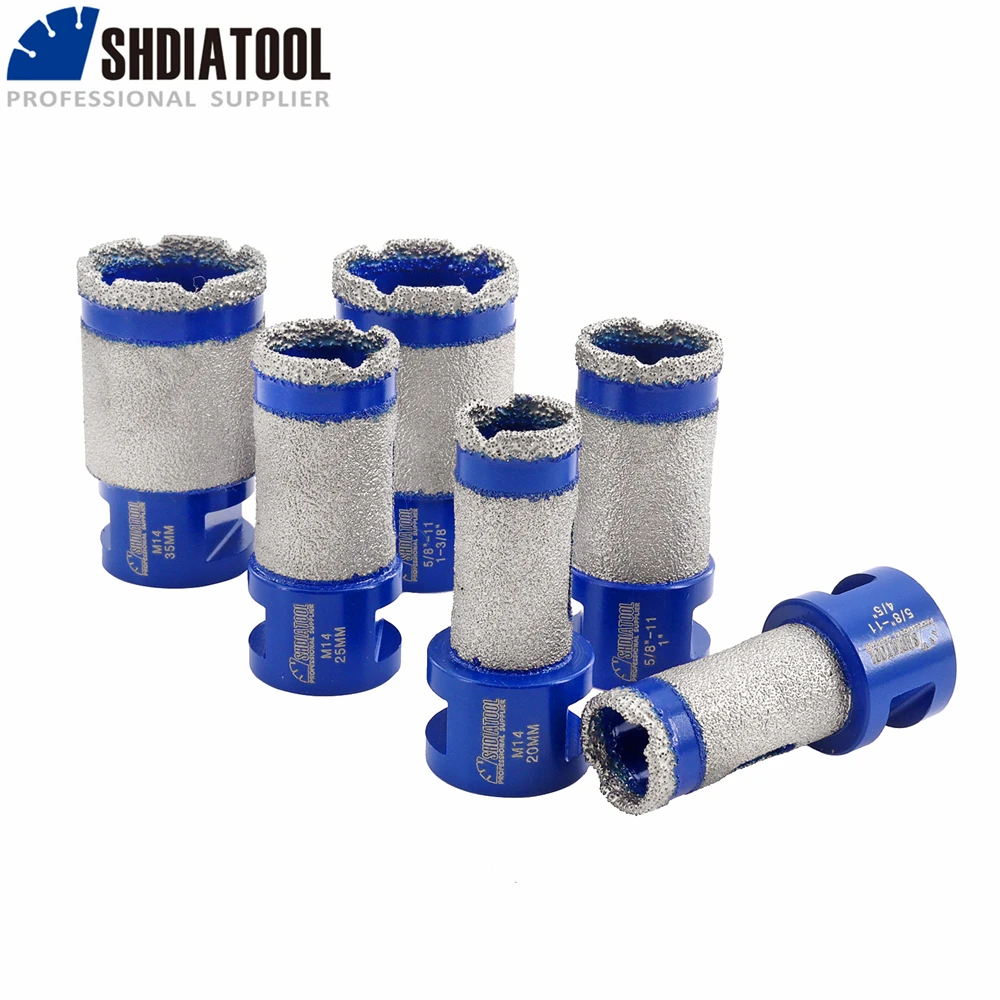 SHDIATOOL 2pcs Diamond Milling Finger Bits Drill Core Bits Dia20/25/35mm Tile Marble Porcelain M14 or 5/8