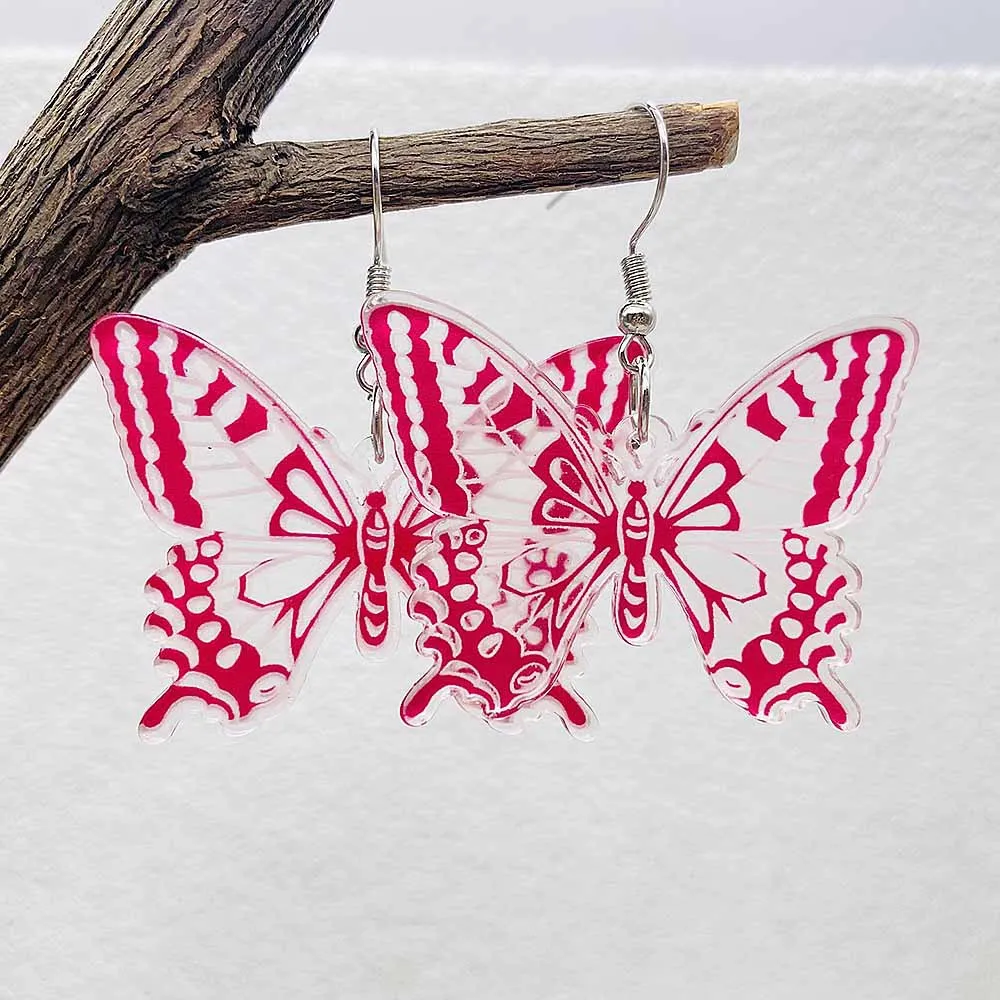 LONYOO Fun Butterfly Earrings For Women & Girls - Acrylic Dangle Floral Insect Charms, Spring Summer Jewelry Gift - View #10
