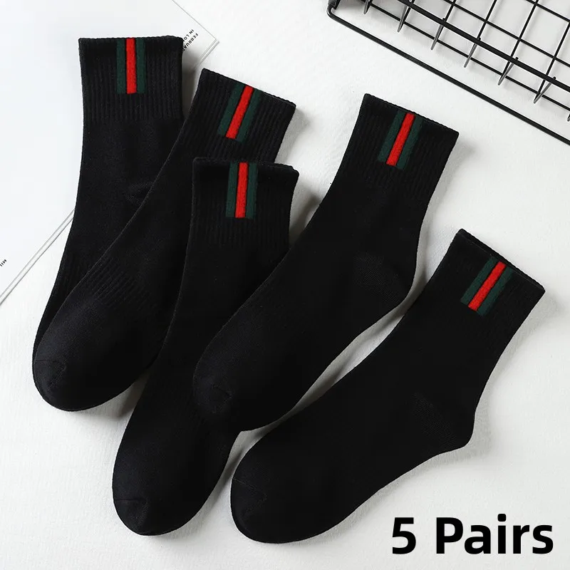 

5Pairs Four Seasons Men's Outdoor Sports Socks Run Leisure Cotton Socks Sweat-absorbing Basketball Socks Anti Odor Sports Socks