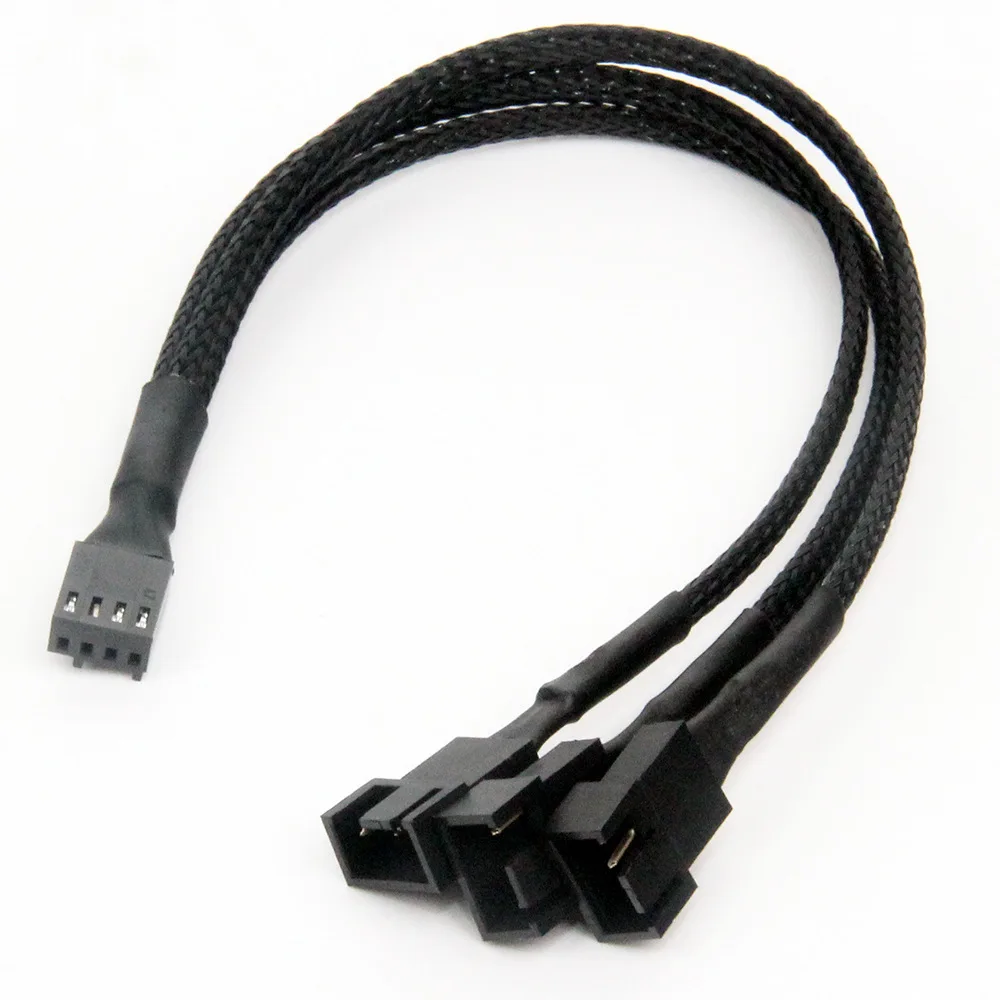 

Pin Pwm-кабель для вентилятора от 1 до 2/3/4 Way Splitter Black Sleeve 27 см Удлинительный кабель соединитель PWM-удлинительные кабели
