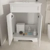 Bathroom Vanity with Ceramic Sink, Bathroom Vanity Cabinet with 2 Doors, 24 Inches Wooden Bathroom Sink Cabinet 5
