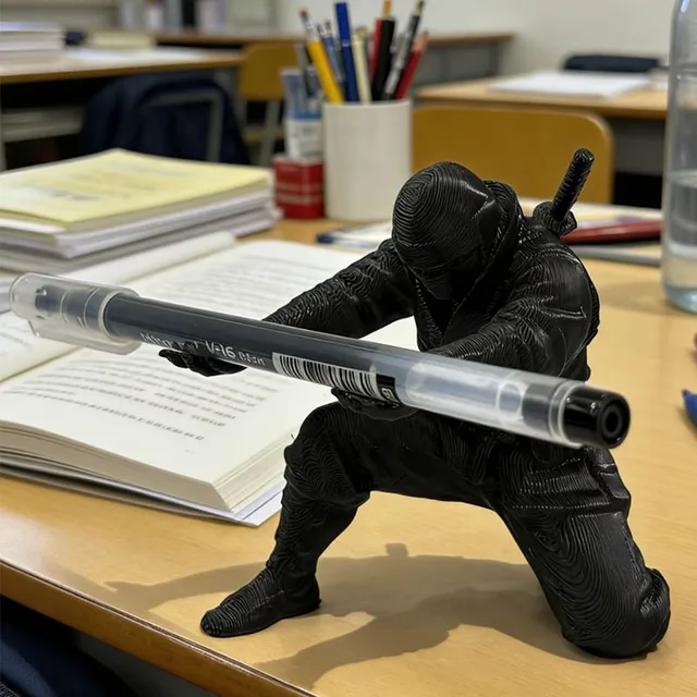 Porte-stylo Ninja imprimé en 3D, figurine unique, organisateur de papeterie, figurines de crayons, décoration de bureau, artisanat pour le rangement des stylos 4 Porte-stylo Ninja imprimé en 3D, figurine unique, organisateur de papeterie, figurines de crayons, décoration de bureau, artisanat pour le rangement des stylos 4